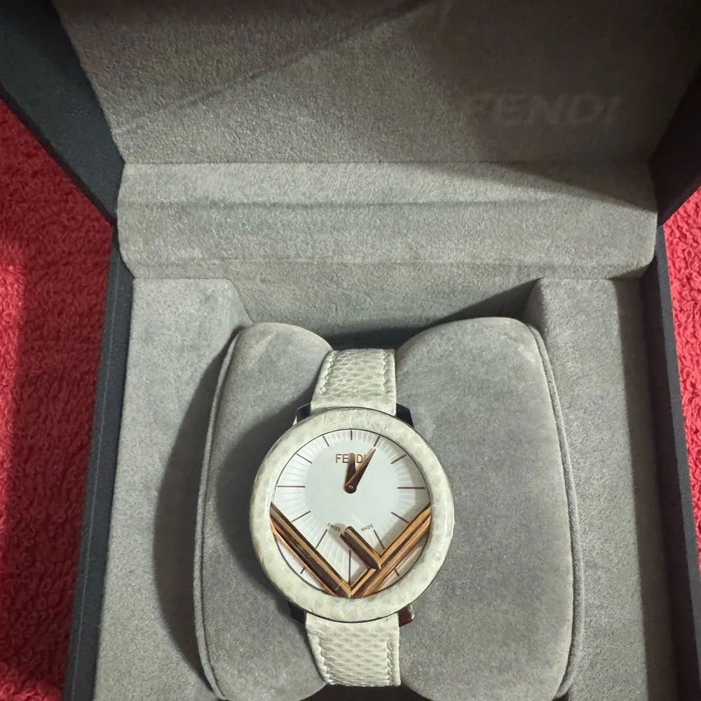 Fendi 28MM Stainless Steel & Leather-Strap Watch